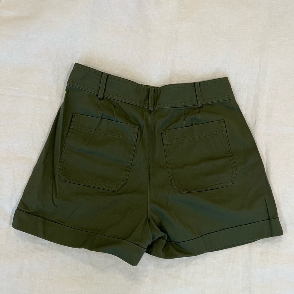 NWT Madewell Pleated Shorts In Dried Clover Size 4 - Picture 7 of 7